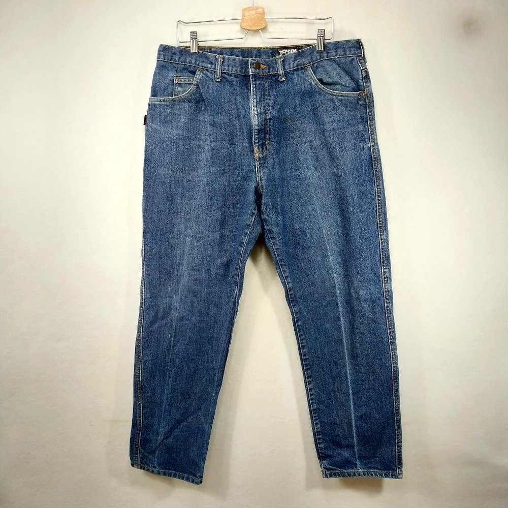 TECGEN FR Jeans Men 38x32 Blue Fire Resistant 2112 Cotton Nylon Work Heavy Denim